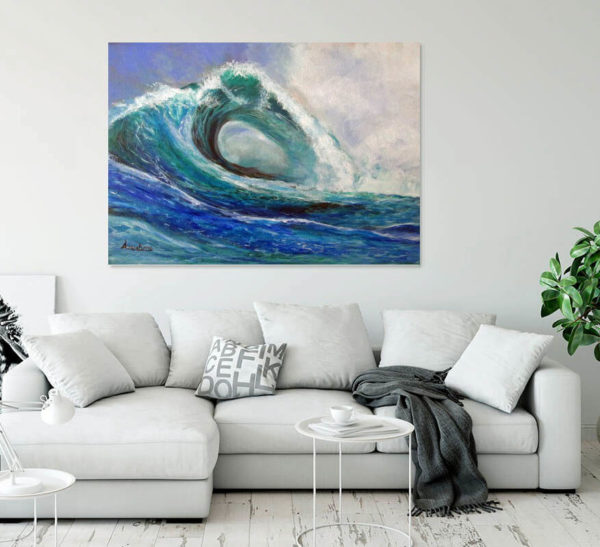 Epic Journey seascape painting in a room