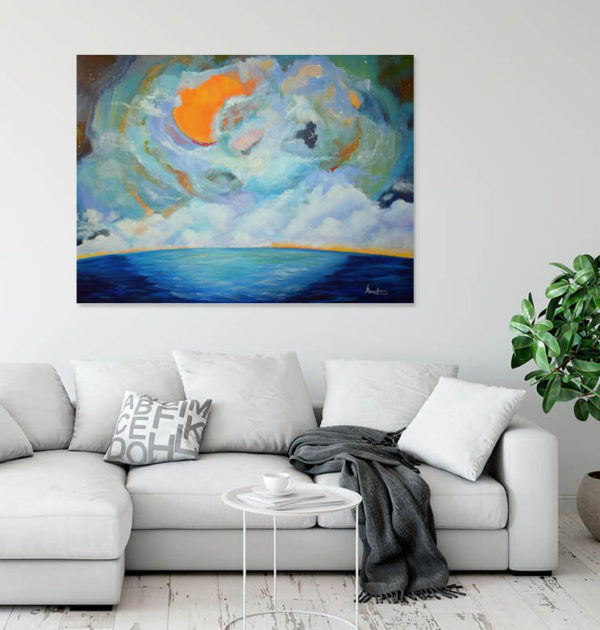 Contemporary Abstract Seascape landscape. The multidimensional illusion of the cosmos or is it. Look beyond the horizon. It is infinite intrigue.