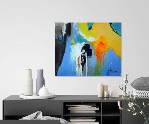 Abstract painting Mirroring Sweet reflections in a room