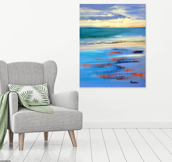 Passage of Light painting in a room - seascape landscape