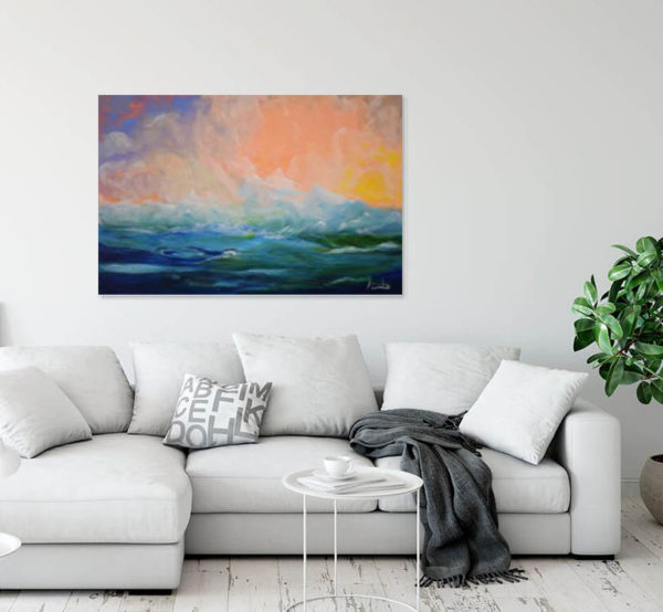 Rose Extracts of Wild Ginger Painting- abstract seascape in a room