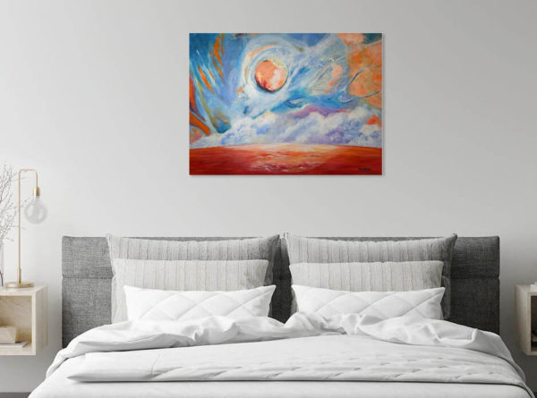 Soft lightening painting in a bedroom