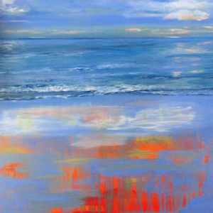 Under The Masters Hand contemporary abstract Seascape landscape painting in soft blues