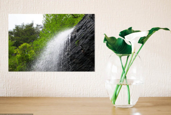 waterfall photography in a room