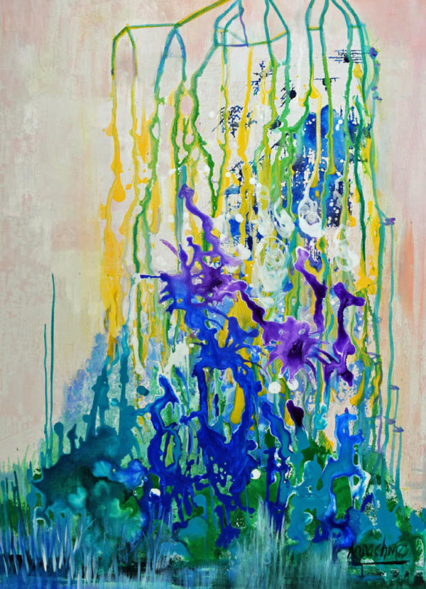 Conservatory painting, abstract floral