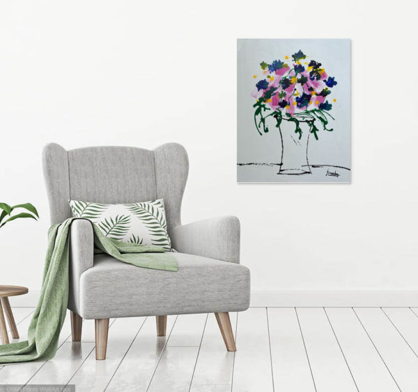 Dream - abstract flowers in a vase- painting