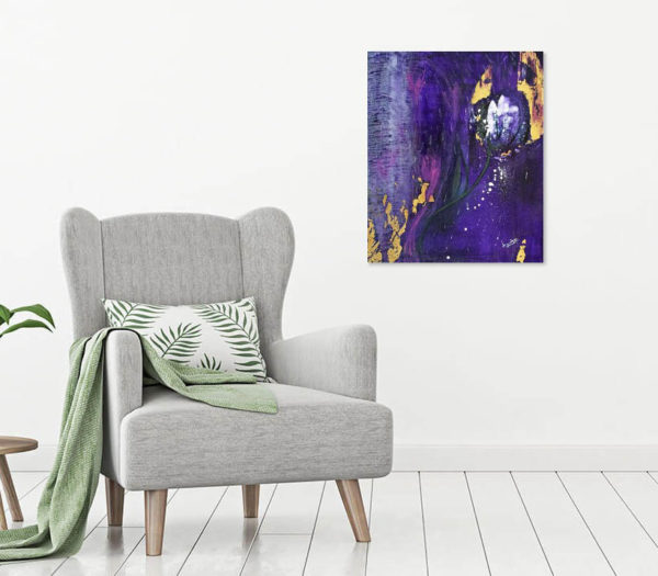Beauty Junkie purple rain painting in a room