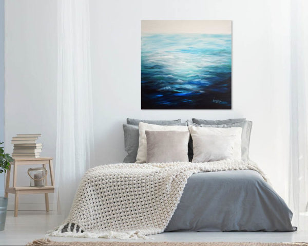 In The swim Seascape water painting of tropical warm soothing water
