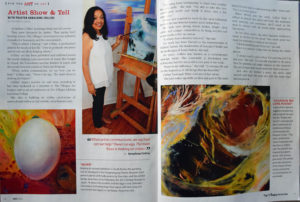 Arrachme art feature article in The Villages Magazine, Florida