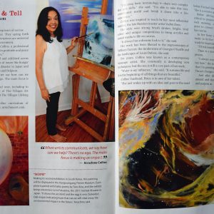 Arrachme art feature article in The Villages Magazine, Florida