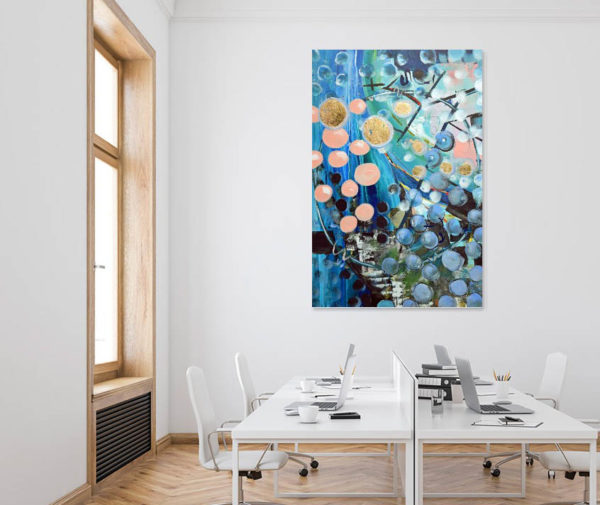 Dysons Compass in a room -vertical- abstract contemporary large painting