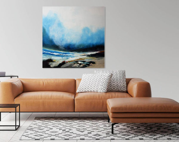 Blue Moon painting in a livingroom