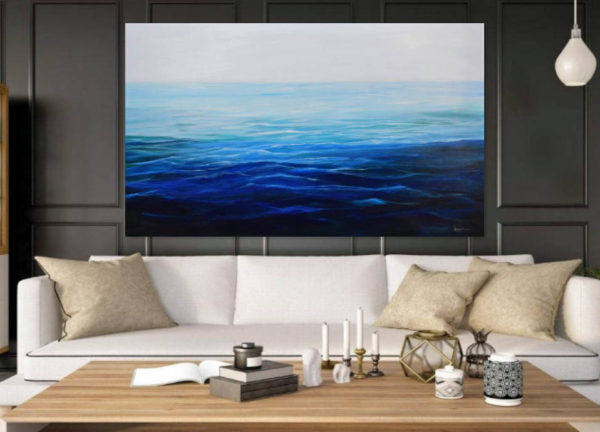 Seascape painting- Beyond Pretense 2 in a room
