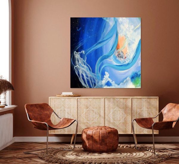 Peaceful Large Abstract Painting- Invisible Sea II