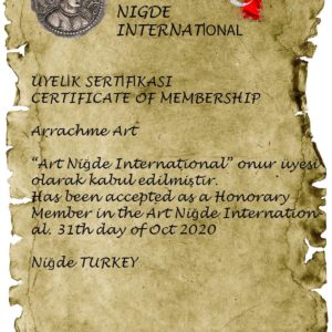 Artquake 5- Honorary Membership- Award- Arrachme