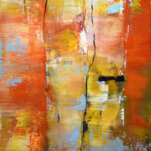 Beautiful rich oranges, yellows in an abstract painting.