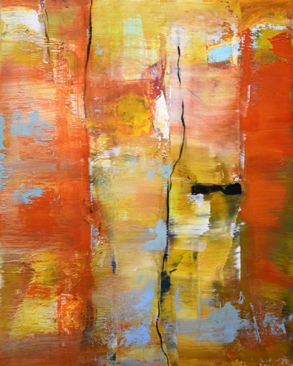 Beautiful rich oranges, yellows in an abstract painting.