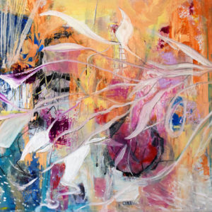 When seasons change we change, people change, brilliant color cold wax and oil contemporary abstract painting.